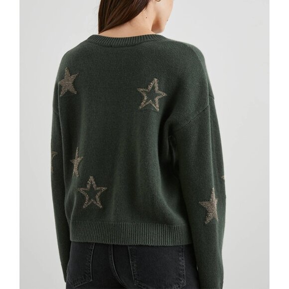 RAILS Perci Olive with Gold Stars Sweater Wool Blend - Picture 4 of 5